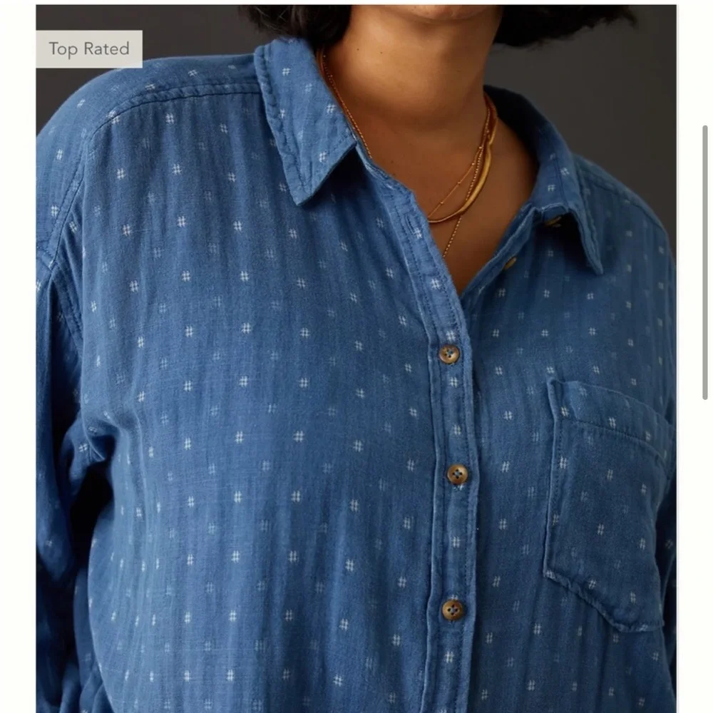 Anthropologie Pilcro Blue Button-down - Picture 6 of 12